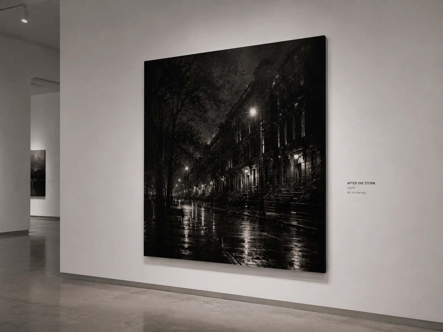 After the Storm painting in a gallery setting