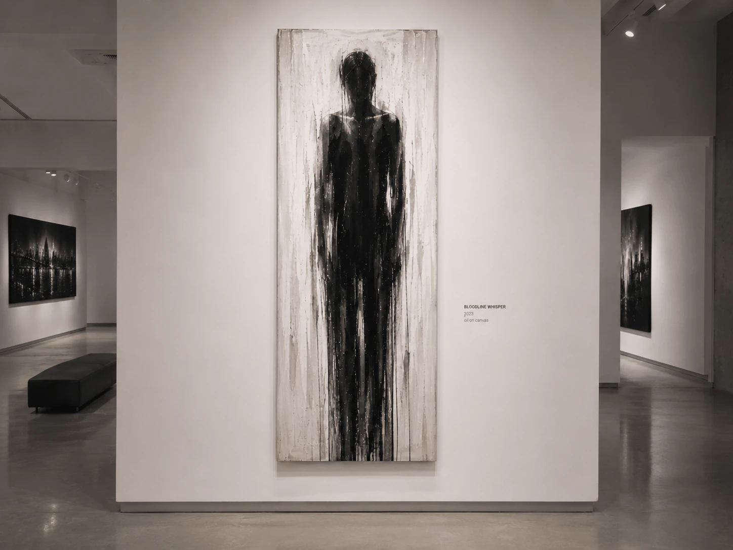Bloodline Whisper painting in a gallery setting