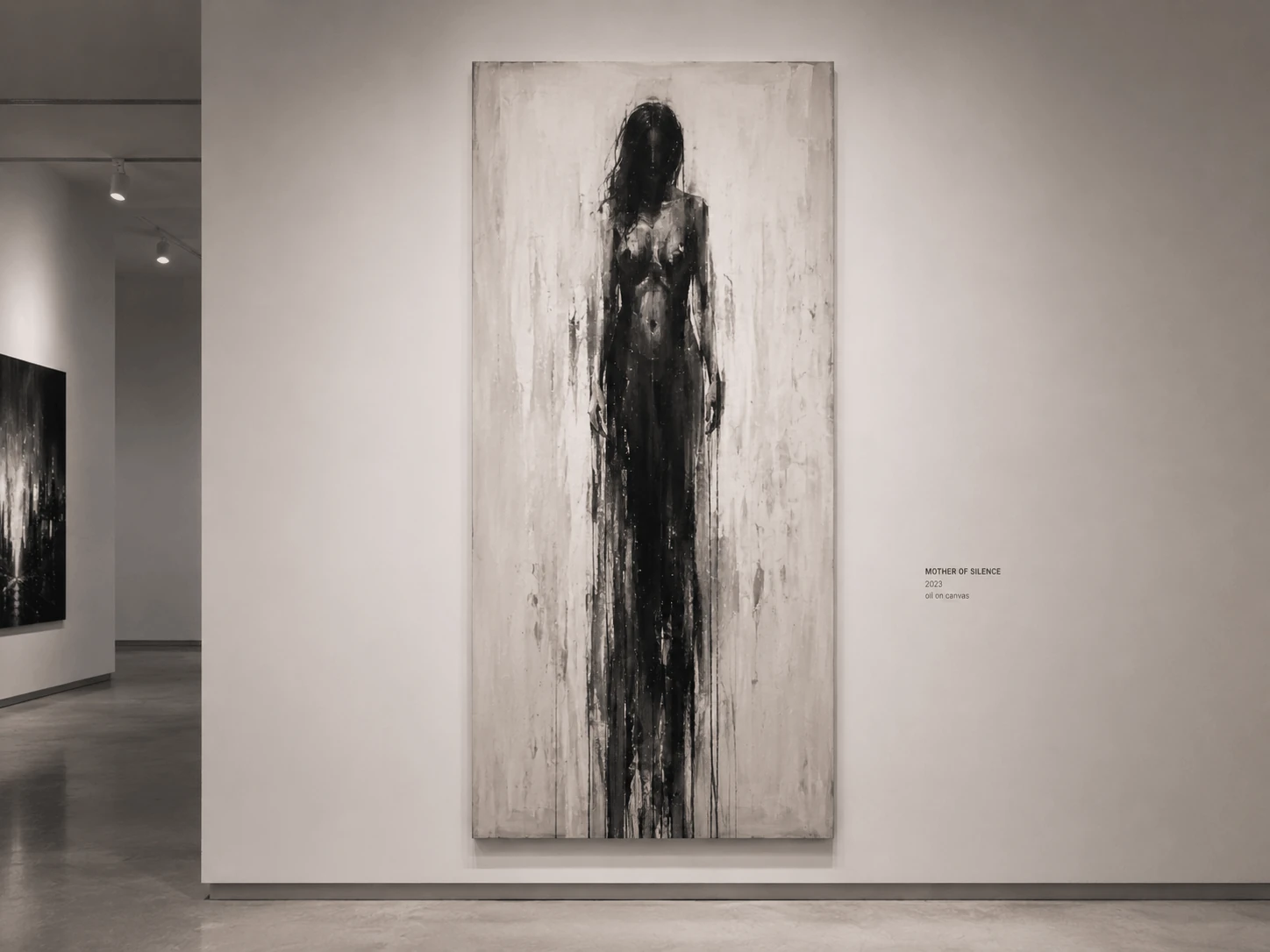 Mother of Silence painting in a gallery setting